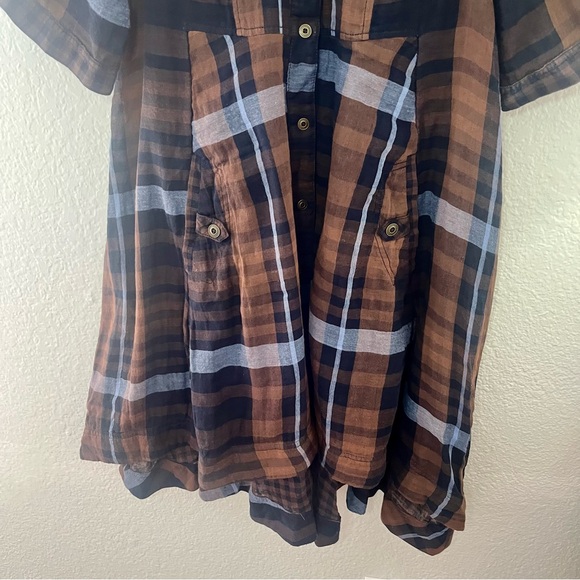 Anthropologie Holding Horses Plaid Shirt Dress, size 4 - Picture 4 of 12